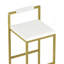 Ensemble de 2 tabourets de bar rembourrés en velours de 2 tabourets de cuisine à hauteur de comptoir (or et blanc crème)-980279043-980279044