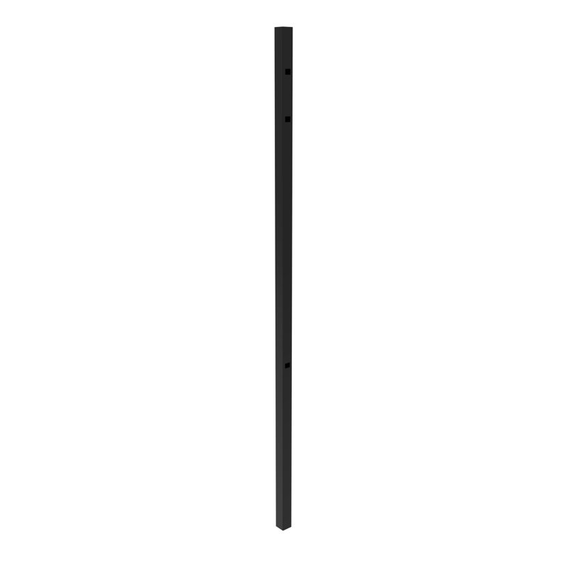 Athens 7 ft. Gloss Black Aluminum Spear Fence Gate Post