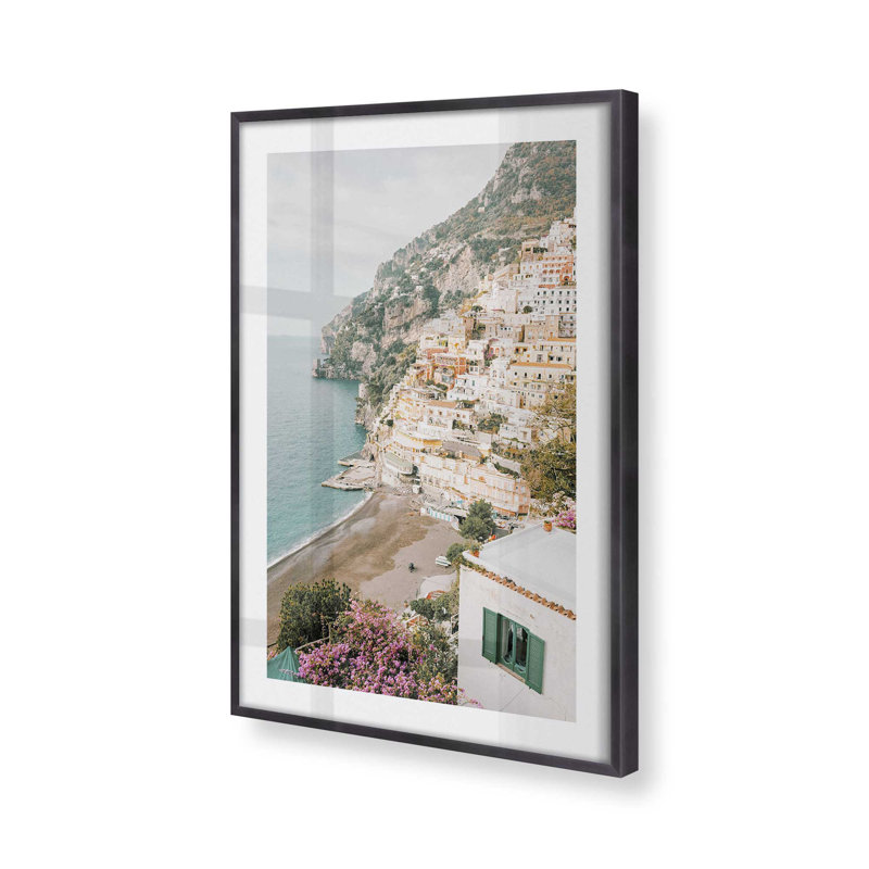Imprimé Seaside Heights, H 25,25 po x l 19,25 po x P 1,25 po, Cadre simple en zinc patiné