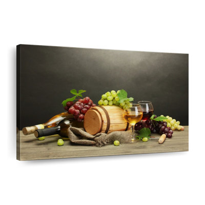 Wine And Grapes Canvas Print