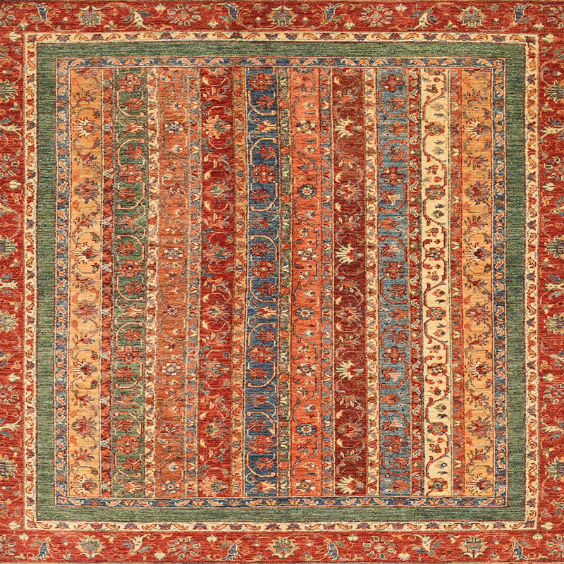 Tapis multicolore abstrait Adalie, Carré 5 pi