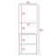 Armoire de salle de bain avec deux tablettes intérieures, deux tablettes extérieures et une porte-414468897