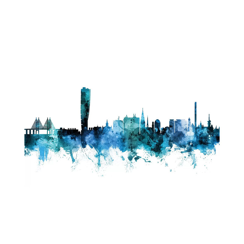 Malmo, Sweden Skyline by Michael Tompsett - 1 Piece Wrapped Canvas Wall Art, 20.32 cm H x 30.48 cm W
