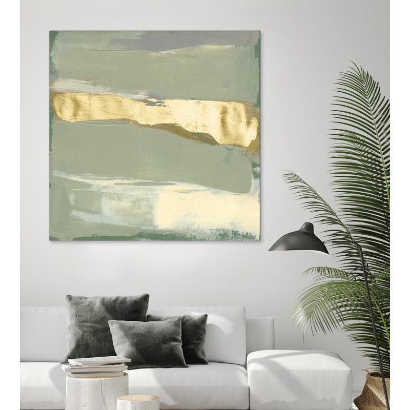 «Sage & Gold Swipe Iii», reproduction d'art sur toile géante 54 po x 54 po