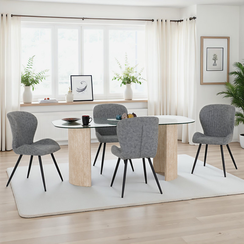 Modena & Quebec 4 - Person Dining Set, Grey