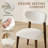 Beige Bouclé Upholstered Dining Chair With Solid Wood Legs, No Assembly Required