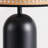 15.4'' Black Metal Table Lamp With Rattan Shade For Bedrooms, Living Rooms Or Reading Corners