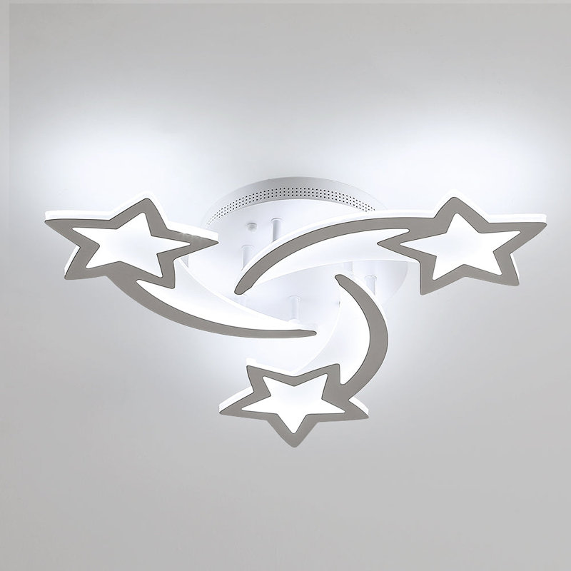 Ducan 3-Light 50cm LED Integrated Semi Flush Mount, 6000K