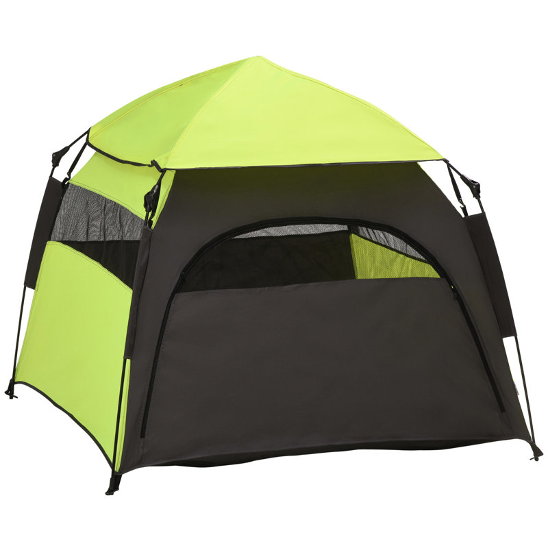 Tente escamotable pour animaux de compagnie pour les chiens de grande taille et supplémentaires, abri de plage portable avec sac de transport - intérieur spacieux, assemblage instantané, construction canines pour chiens de ventilation, installation rapide de sac de camping, météo
