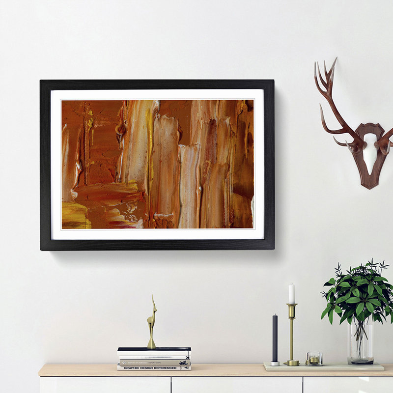 Abstract Art Painting Vol.138 by S.Johnson - Framed Print, 27cm H x 36cm W x 2cm D, Black Framed