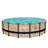 Funsicle 16' x 48" Oasis Designer Round Frame Outdoor Swim Pool, Oak Herringbone