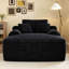 Méridienne convertible en peluche avec accoudoirs larges et coussins décoratifs, canapé-lit douillet et désossé, pour le salon, la chambre à coucher, aucun assemblage requis