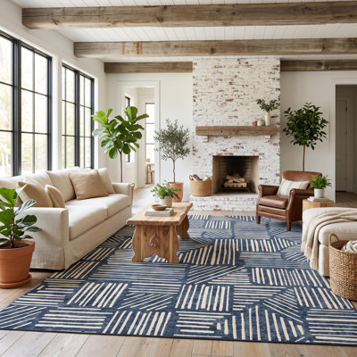 Tapis moderne à motifs géométriques abstraits avec envers antidérapant en TPR, idéal pour le salon, la chambre à coucher, la salle à manger, la cuisine et l'entrée.