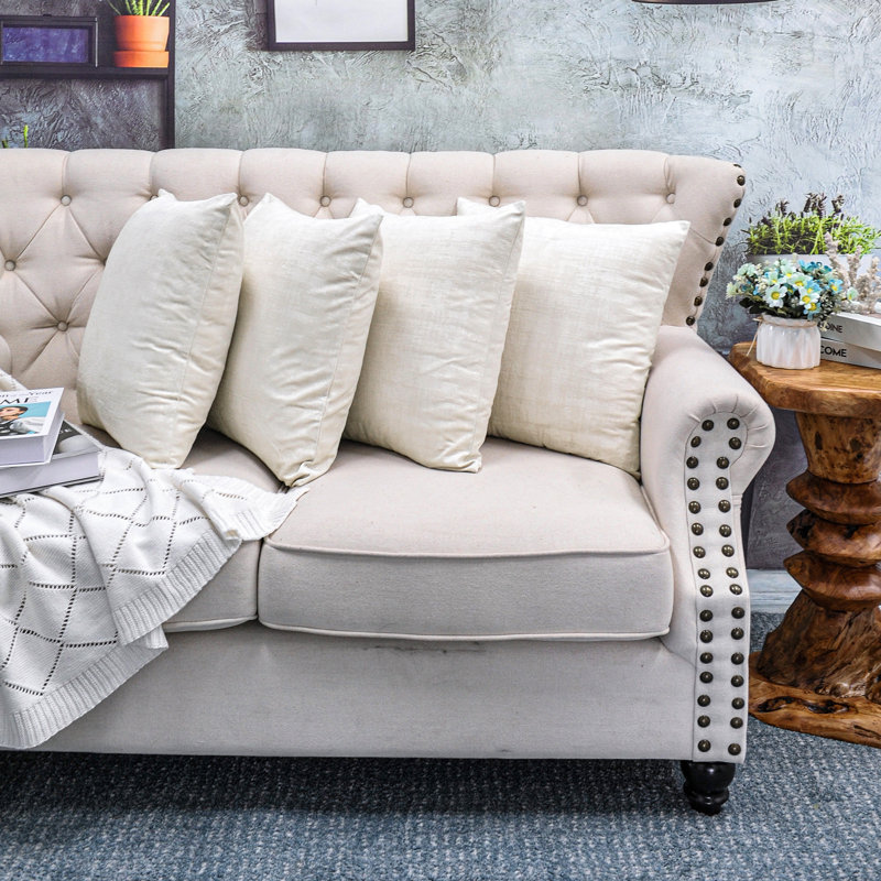 Textured Velvet Throw Pillow Cover, Gardenia