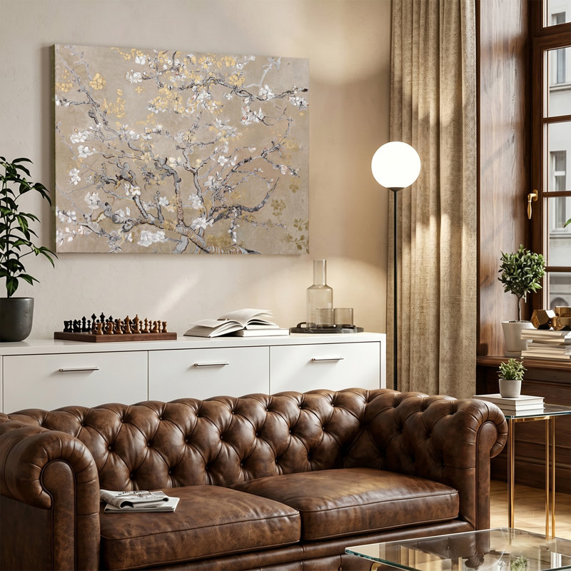 "Timeless White Cherry Blossom Branches", impression sur toile tendue, 12x18in