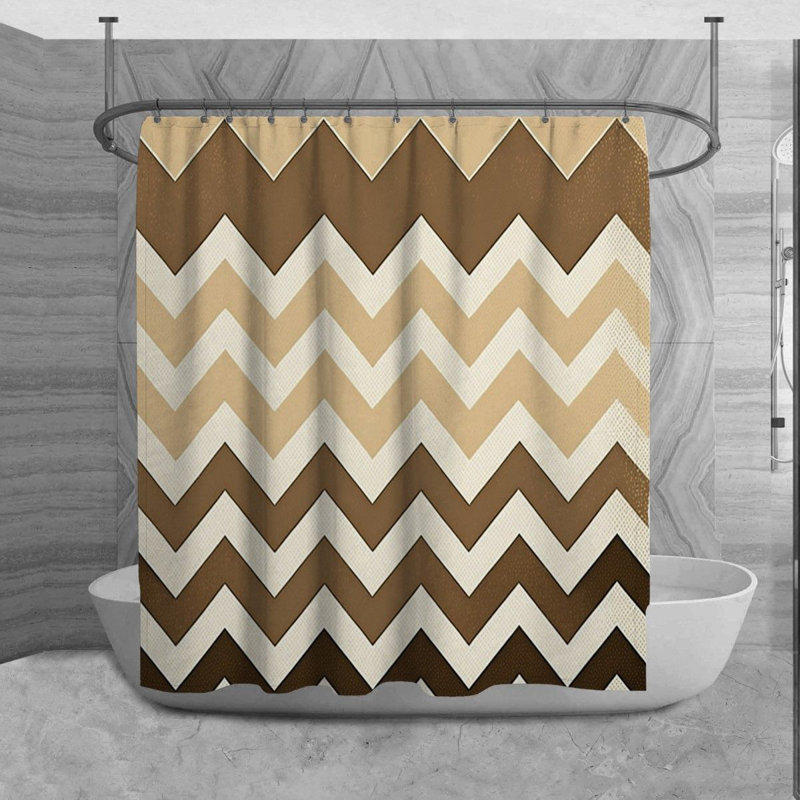 Rideau de douche Millstadt, H 84 po x l 70 po, Brun/beige