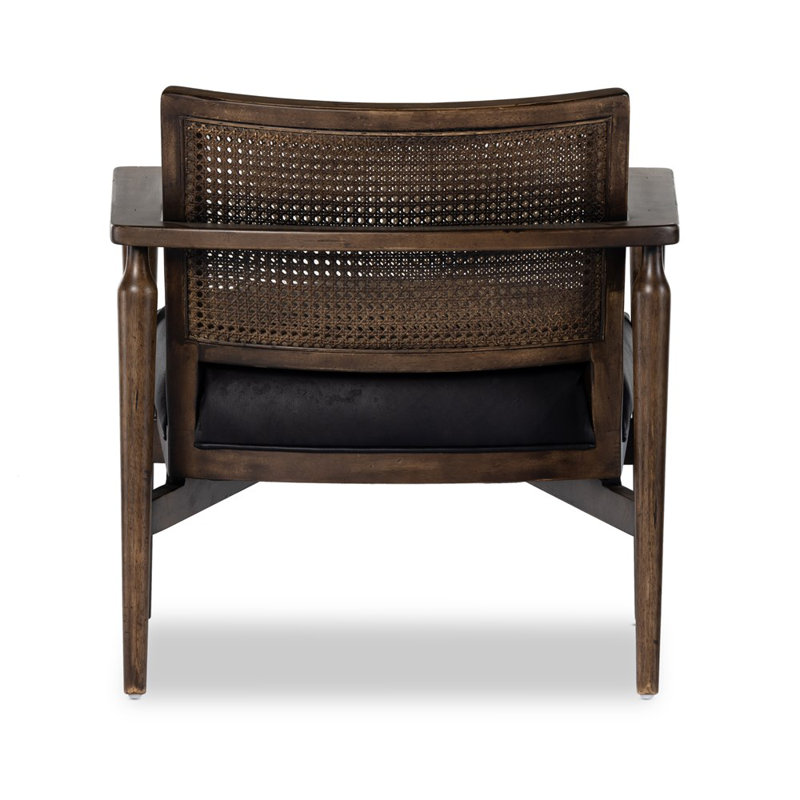 Xavier 30" W Genuine Leather Armchair, Carson Black Top Grain Leather