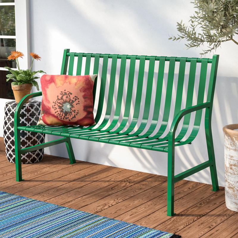 Banc de jardin à lattes en métal, Silvadillo, 5 pi, Non