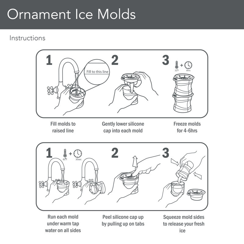 Tovolo Christmas Ornament Ice Molds, Set Of 4, For Making Festive, Slow-Melting Drink Ice