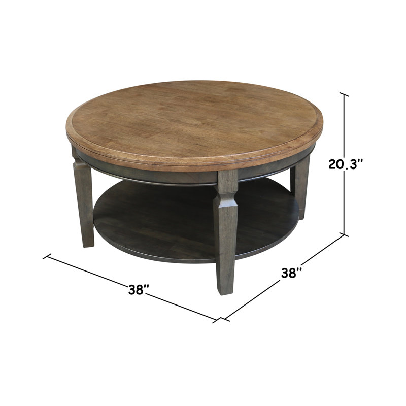 Christos Solid Wood Coffee Table, Hickory/Washed Coal