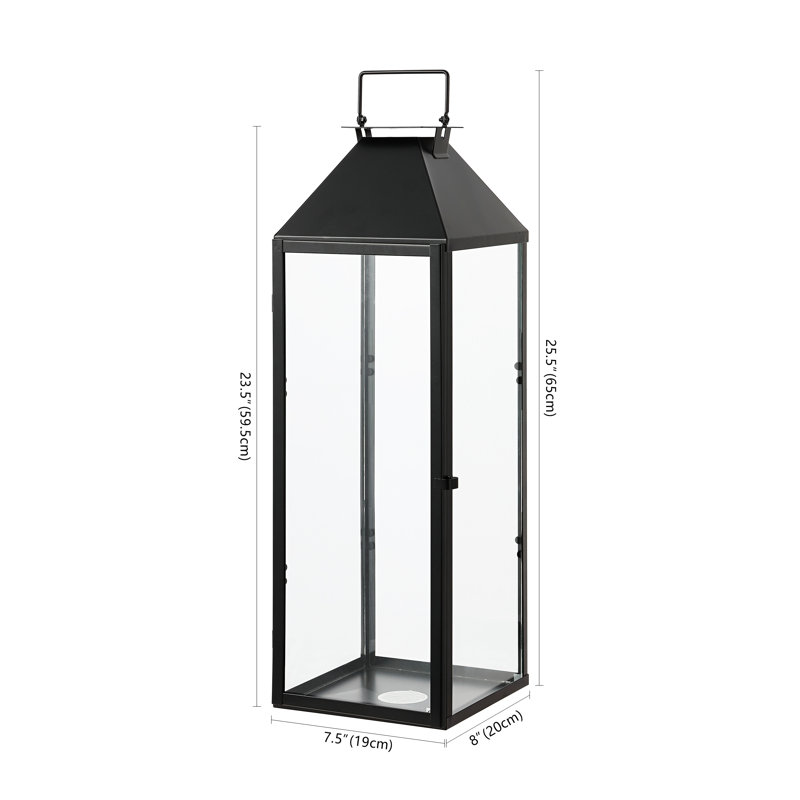 Ruane Black Metal 26" Outdoor Candle Lantern
