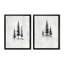 «Black Grey Winter White Pine Trees Forest», impression sur toile 2 pièces-1056808208-1056808214