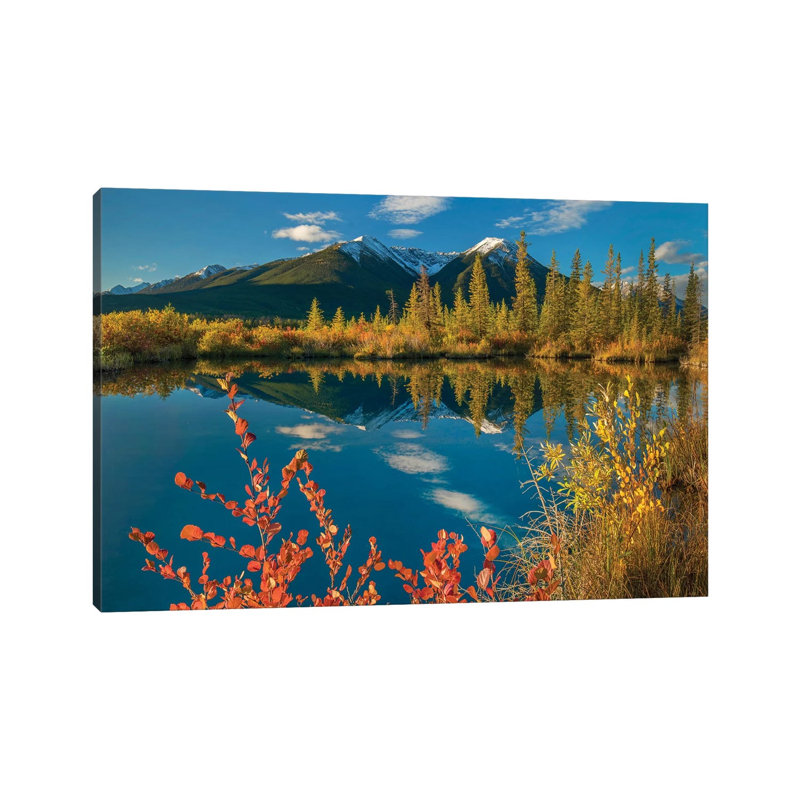 Peaks, Sundance Range, Vermilion Lakes, Banff National Park, Alberta, Canada I 1 Piece Wrapped Canvas Wall Art