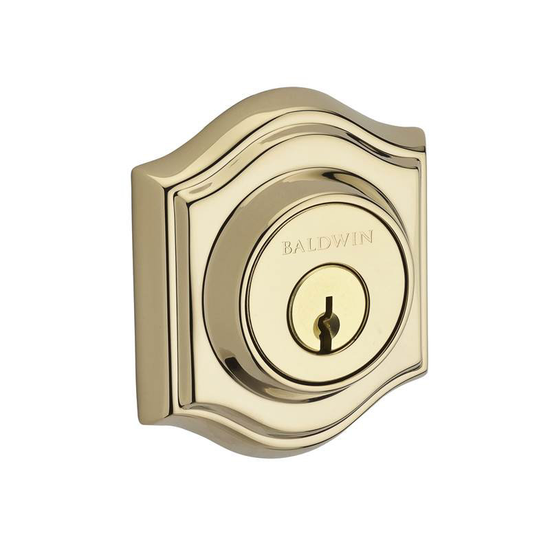 Traditional Arch Double Cylinder Deadbolt with Smartkey, Polished Brass
