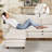 Oversized modern comfy comfy sofa with Ottoman-867979012