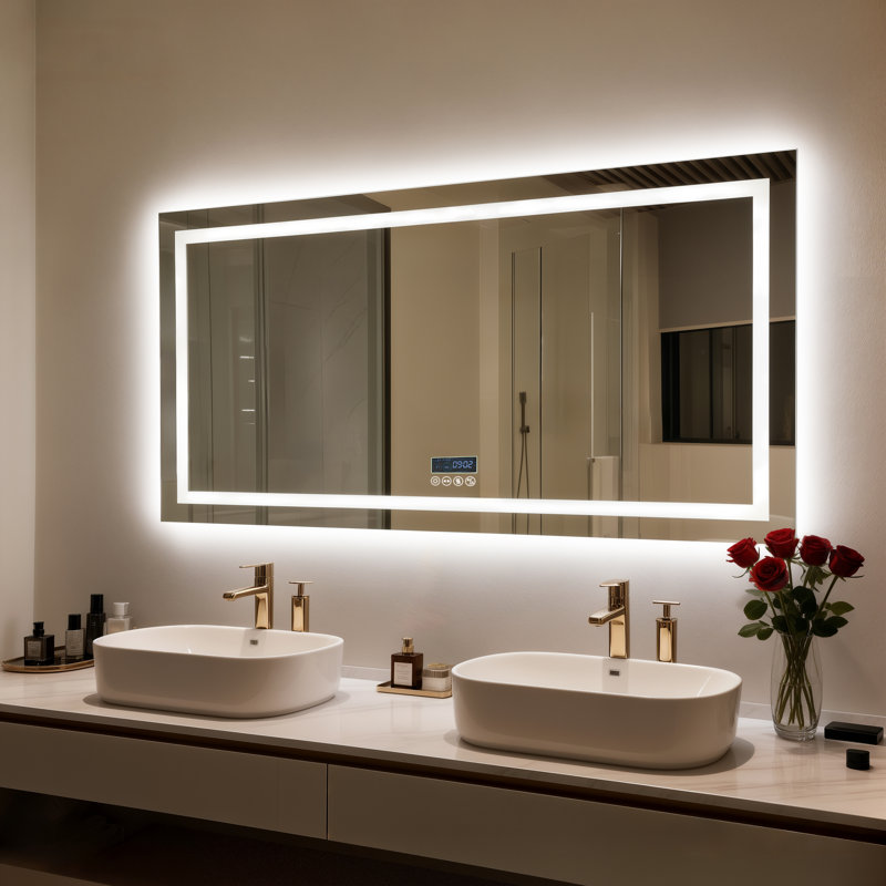 Rectangle Bluetooth Led Mirror, 70 cm H x 120 cm W