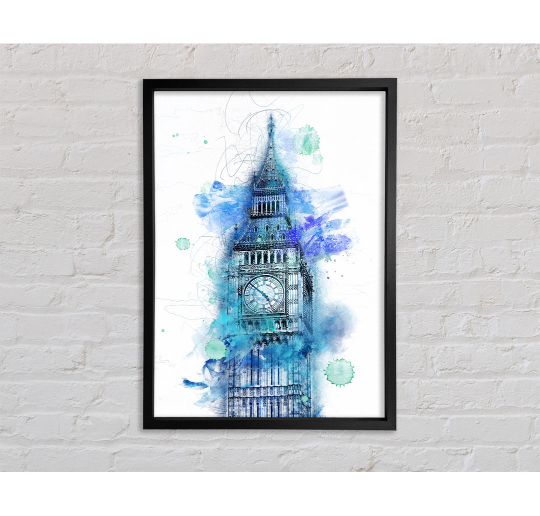 Aquarell Big Ben 1 - Einzelner Bilderrahmen Kunstdrucke auf Leinwand