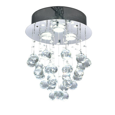 Mendel 3-Light Transitional Crystal Semi Flush Mount 