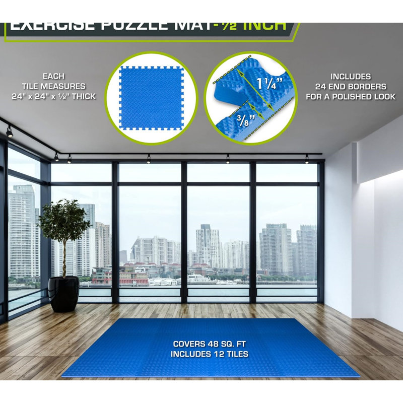 Tapis de sol bleu (12 pièces), Bleu