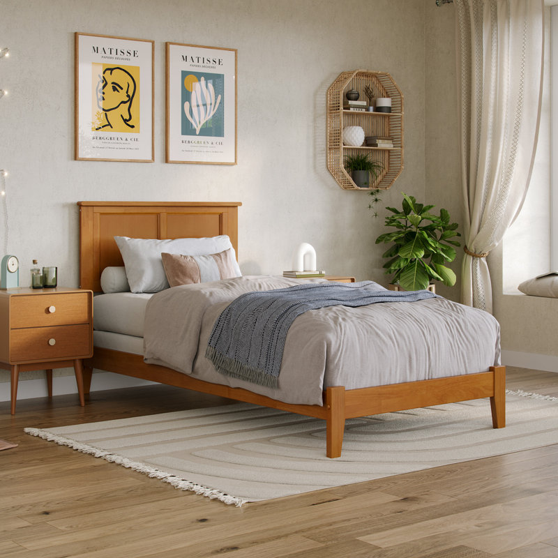 Troutville Solid Wood Standard Bed, Twin XL, Light Toffee