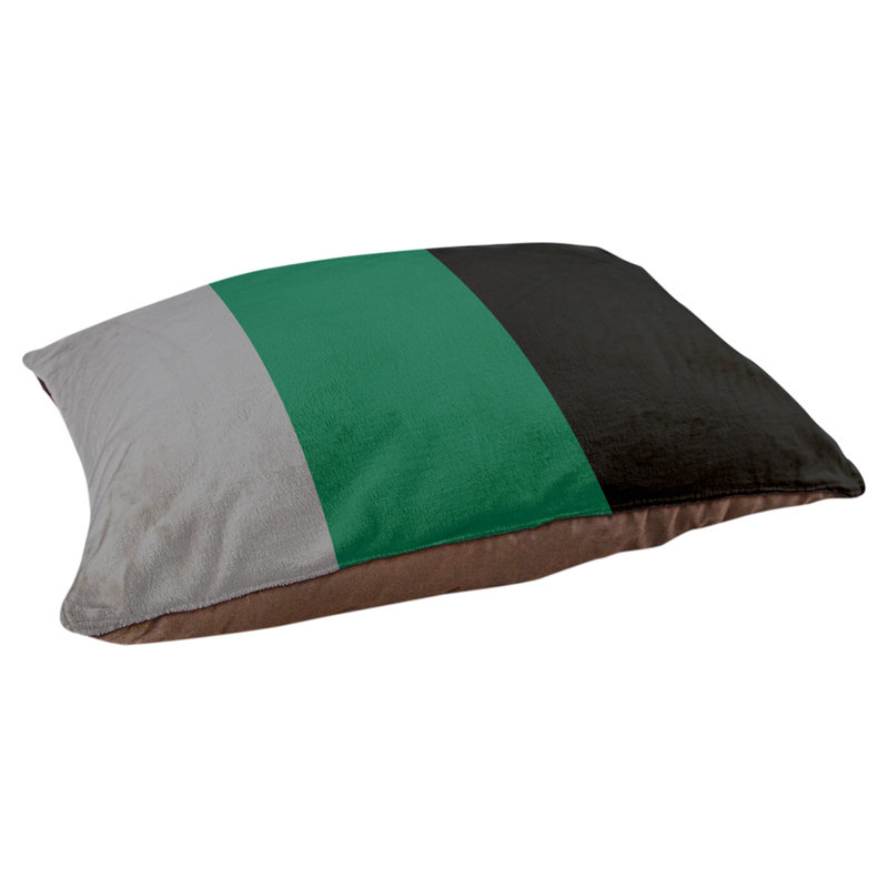 Coussin Designer, Petit (L 18 po x l 28 po), Argent / vert victorieux / noir