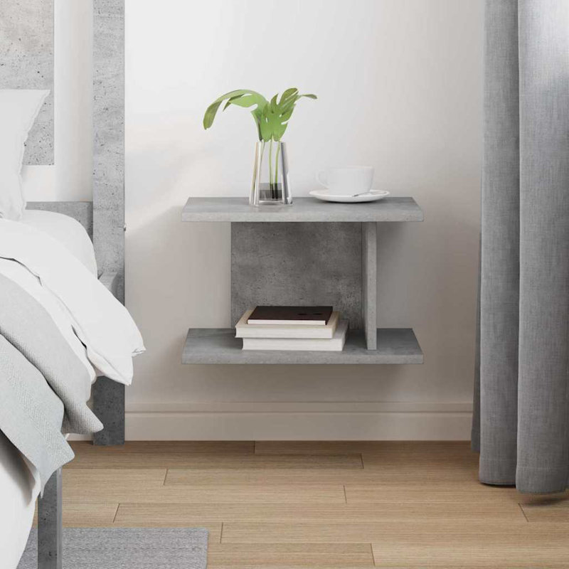 40cm W Manufactured Wood Bedside Table, Grey