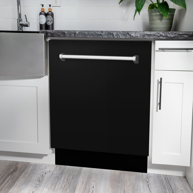 ZLINE 24" Tallac Series 3rd Rack Tall Tub Dishwasher with Stainless Steel Tub, 51dBa, Black Matte