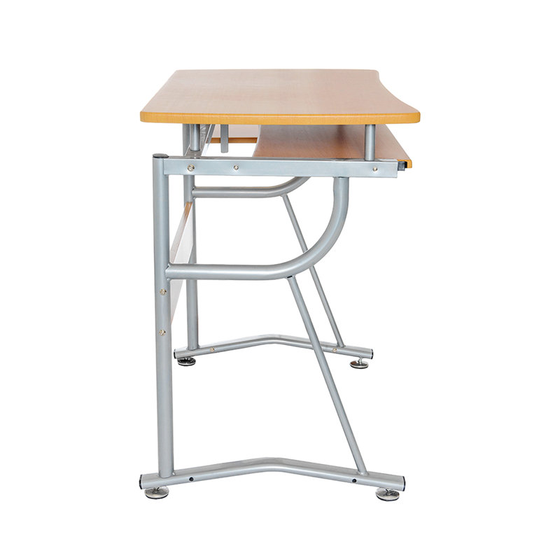 Techni Mobili Compact Computer Desk With Side Shelf And Keyboard Panel, Cherry