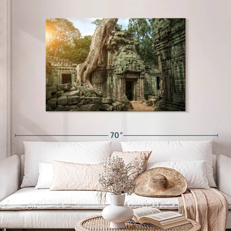 Ruines anciennes de Kavia à Angkor Wat, H 32 po x l 48 po