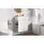 Modern Bathroom Vanity With Ceramic Basin And Wave-Patterned Door