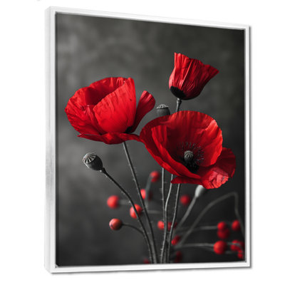 Délicat rouge coquelicots photo I - coquelicots, salon d'art mural