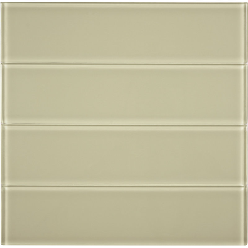 Winter 3" x 12" Glass Stone Look Subway Wall Tile, Light Brown