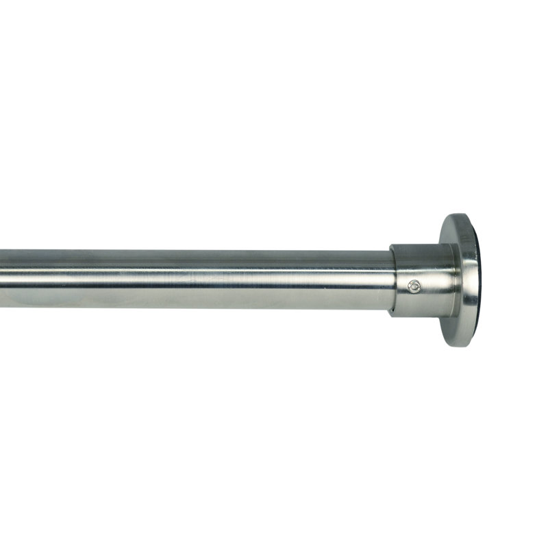 Adaleena Stainless Steel Adjustable 0.75'' Tension Rod, 66" - 120" , Brushed Nickel