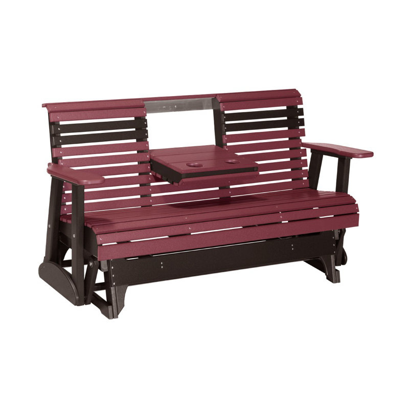 Banc coulissant Walworth, Bois de cerisier / noir