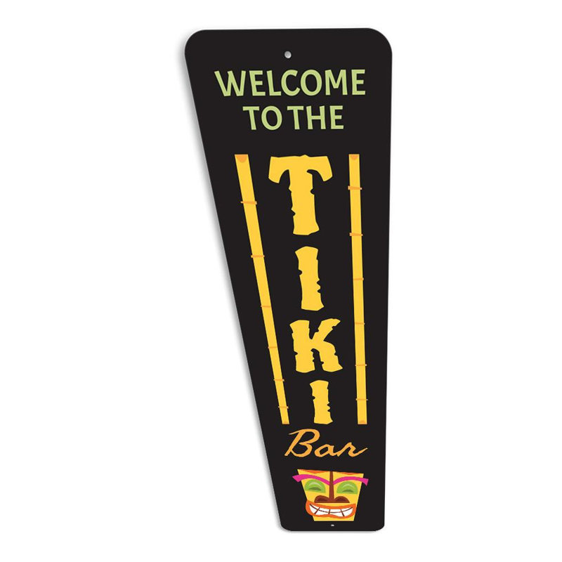 Enseigne verticale Tiki, H 18 po x l 4 po x P 0,04 po