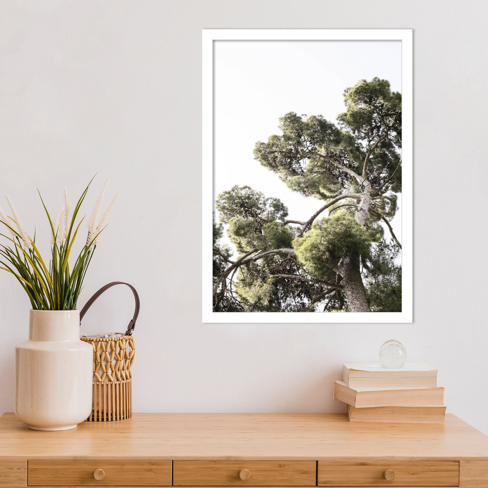 Reshma "Japanese Garden 01" Print, 21" H x 15" W, White