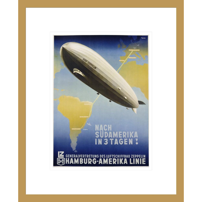 Nach Sudamerika en 3 jours! Affiche par Ottomar Anton - Impression Giclée sur cadre, H 16,75 po x l 13,74 po