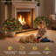 Pre-lit Fan-Shaped Outdoor Christmas Tree with Metal Stake, 68*68*45cm