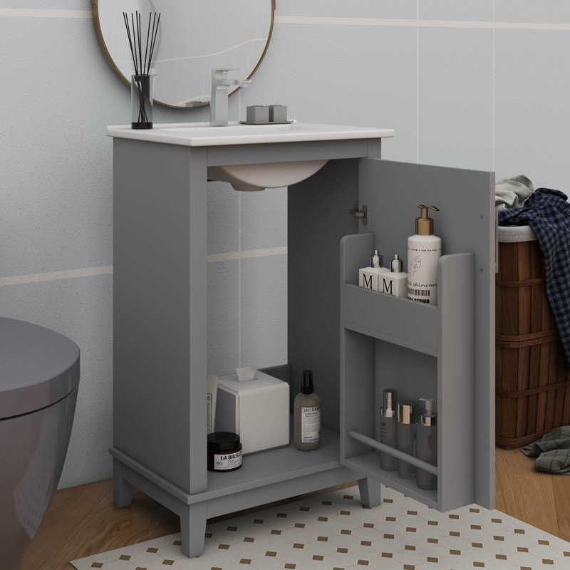 Ensemble de meuble-lavabo classique et lavabo en céramique Classic, Gris