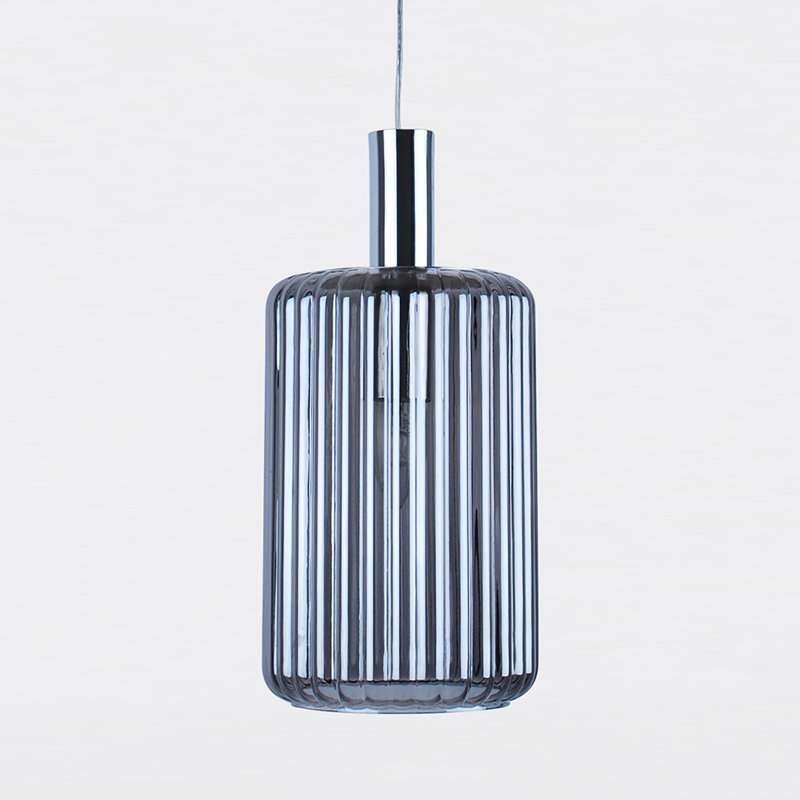 Burvale 1 - Light Single Pendant, Brushed Chrome/Clear